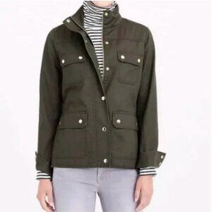 J. Crew Factory Relaxed Boyfriend Field Utility Cotton Gray Jacket Size Small